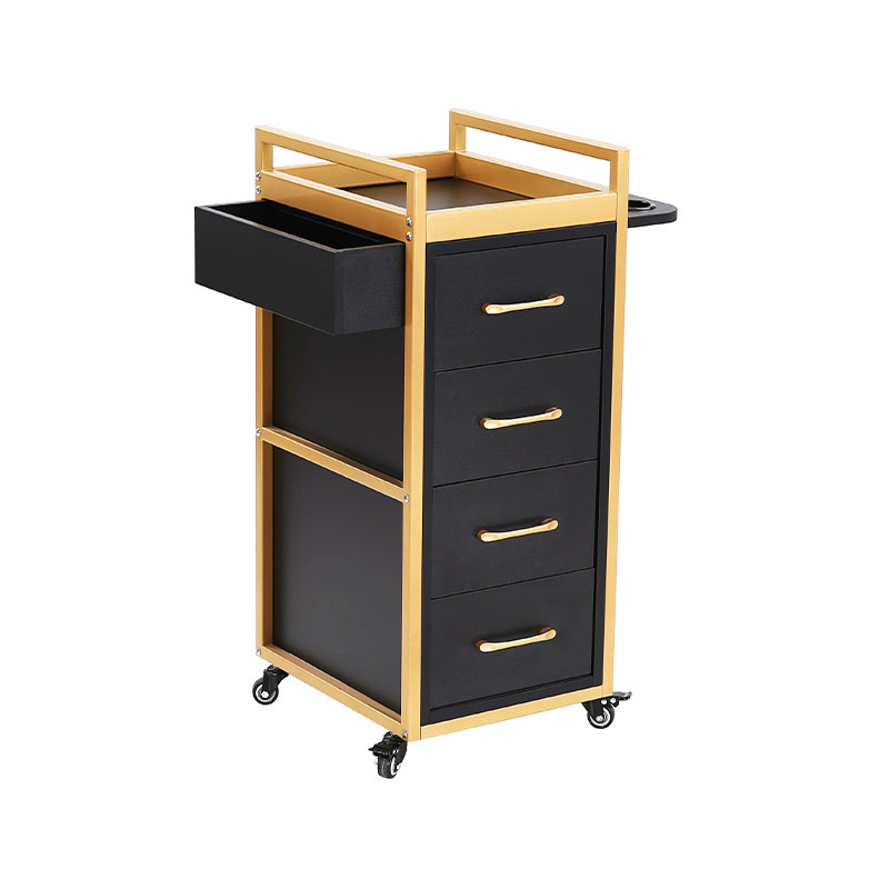 HZ2069BK / HZ2069W Čierno-zlatý vozík do kozmetického salónu