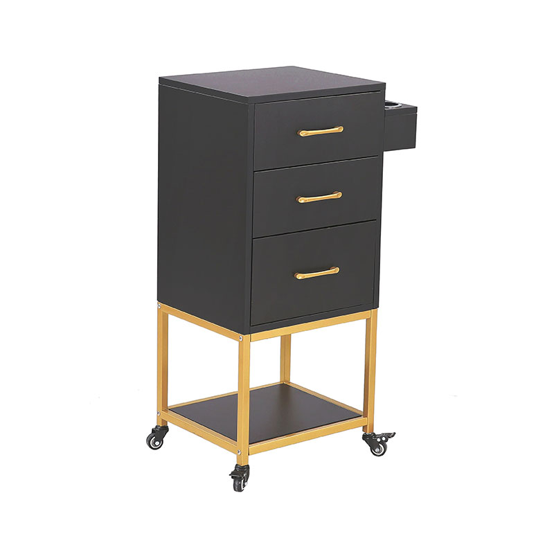 HZ2032 Čierno-zlatý salónový úložný vozík