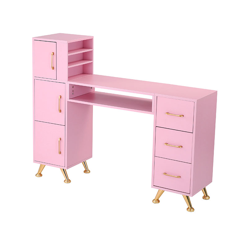 HZ2024BP Manikúrny stolík na nechty pre nechtovú techniku ​​so sklenenou doskou a opierkou zápästia