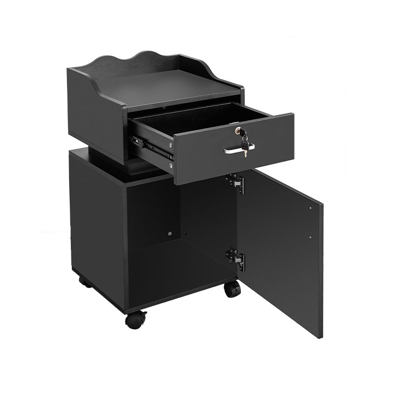 HZ2021 Čierna úložná skrinka salónna stanica s kolieskami