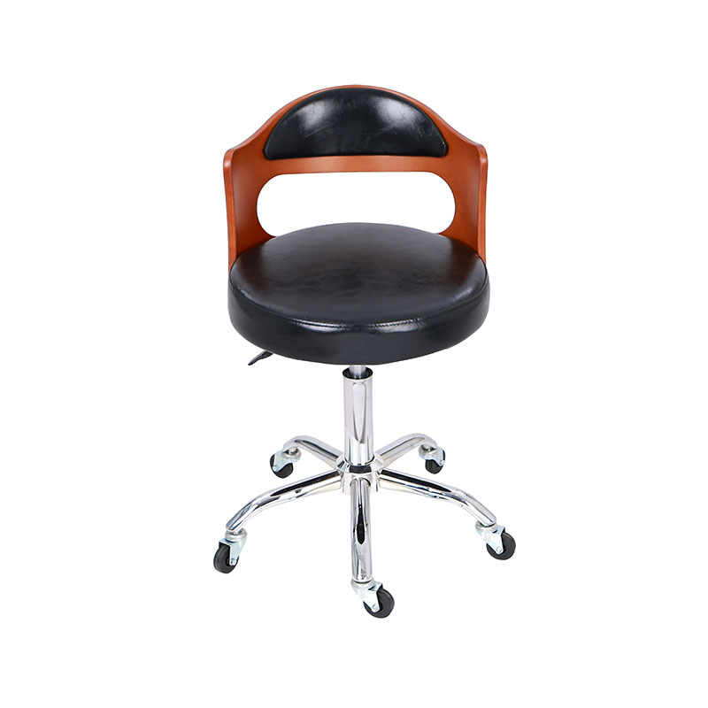 HZ8828 Čierne sedadlo s drevenou otočnou stoličkou