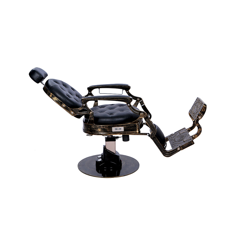 HZ8799DD Starožitné zvetrané pozlátené holičské kreslo