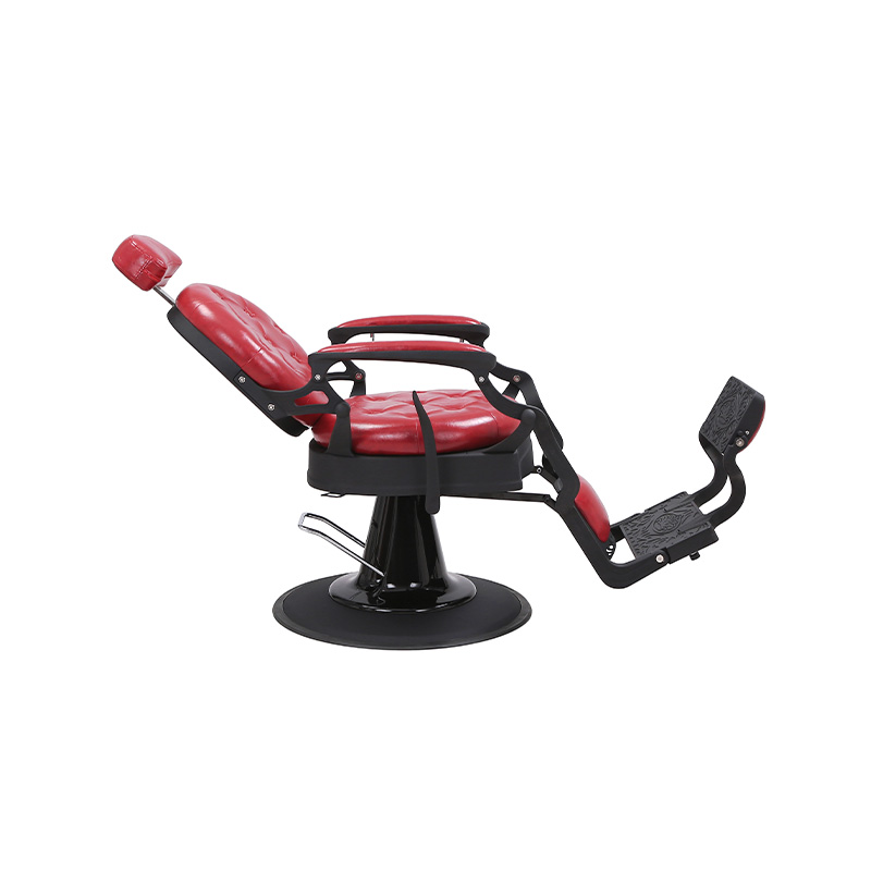 HZ8799MS Vintage bordové prané ľanové holičské kreslo