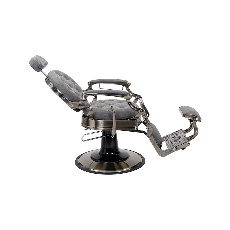 HZ8799QM Šedé kadernícke kreslo s okrúhlym vankúšom