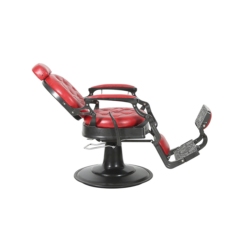 HZ8799 Červené retro barberchair ťažké hydraulické polohovacie kreslo