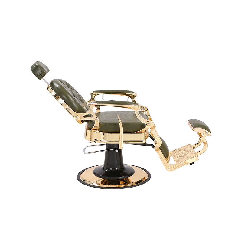 Holičské kreslo HZ8799B-K / HZ8799B-R / HZ8799G-R / HZ8799H-Z v čiernej farbe so zlatým rámom