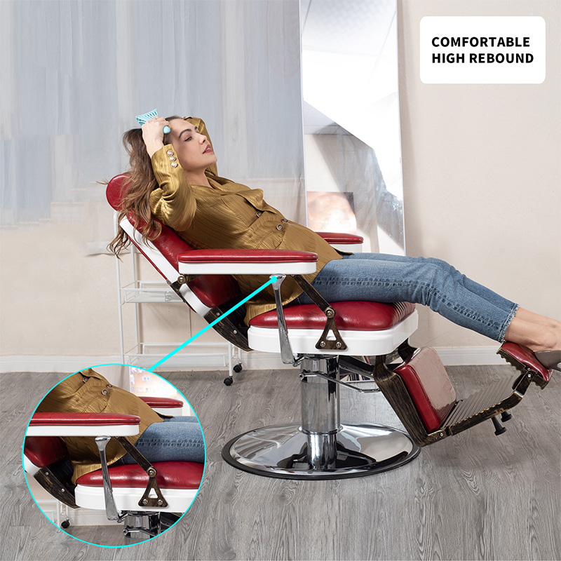 HZ8753BK / HZ8753GR / HZ8753RD Čierne vintage holičské kreslo lincoln