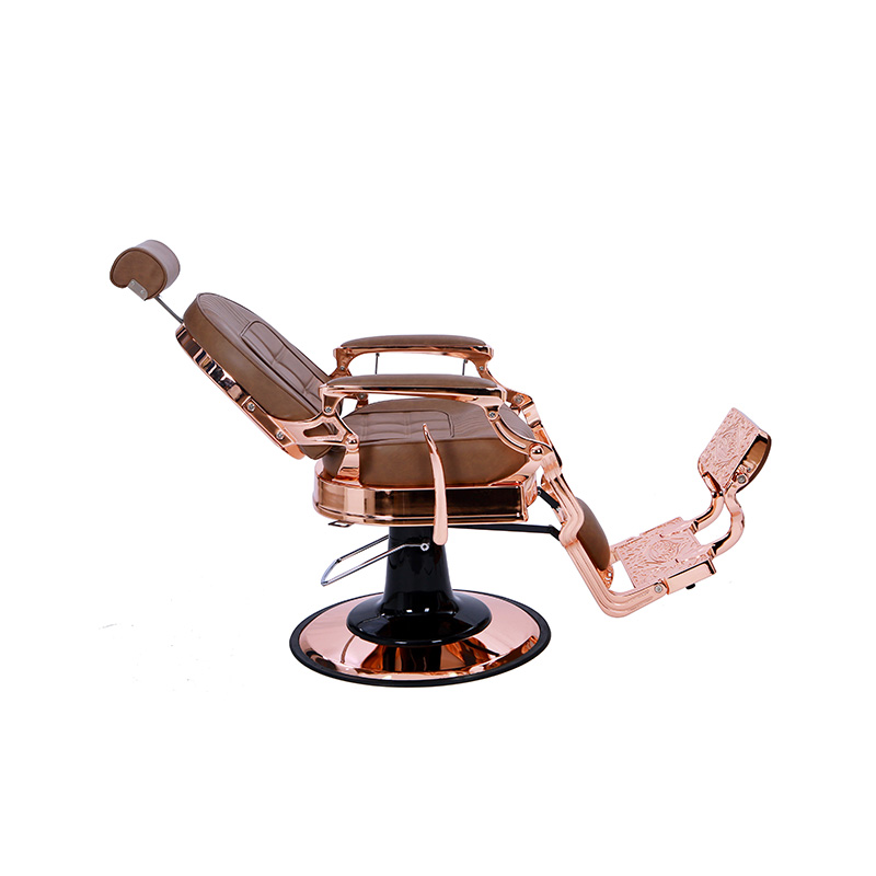 HZ87101BR Hnedé kockované kreslo špeciálne pre kaderníctvo