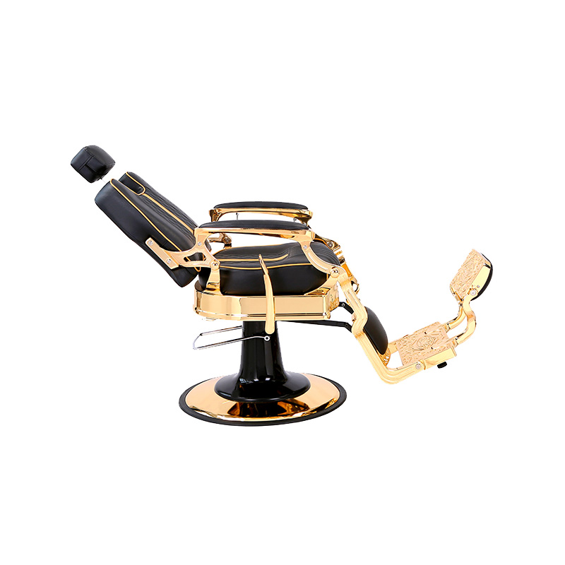 HZ87104 Nastaviteľná vintage holičská stolička v industriálnom štýle s pevným kovovým rámom