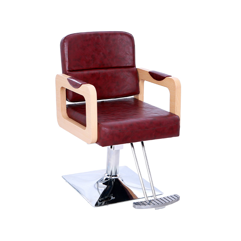 HZ87131 Bravčové živé kreslo z koženej drevenej podrúčky