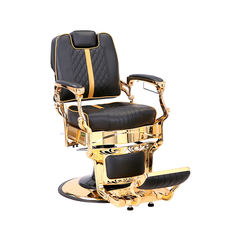 HZ87104 Nastaviteľná vintage holičská stolička v industriálnom štýle s pevným kovovým rámom