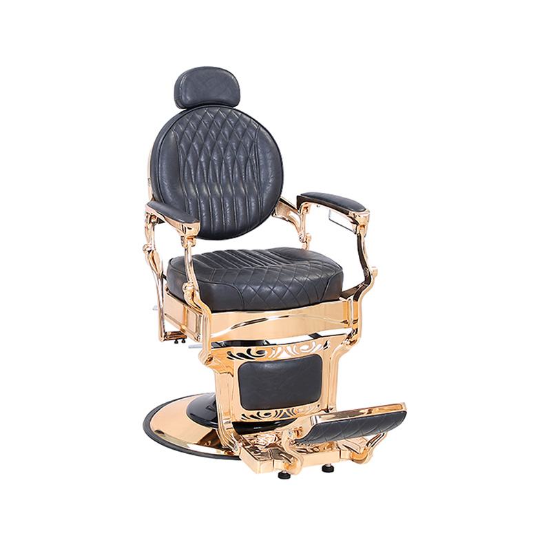 HZHZ8799E Čierne kárované retro kadernícke kreslo