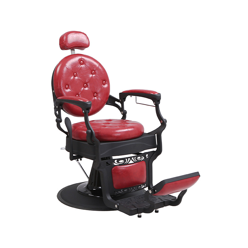 HZ8799MS Vintage bordové prané ľanové holičské kreslo