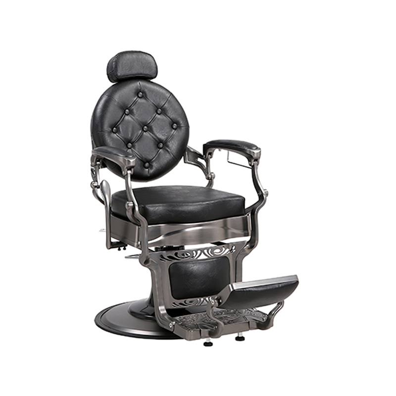 HZ8799Q-H Gun grey štvorcové vankúšové hydraulické retro kadernícke kreslo